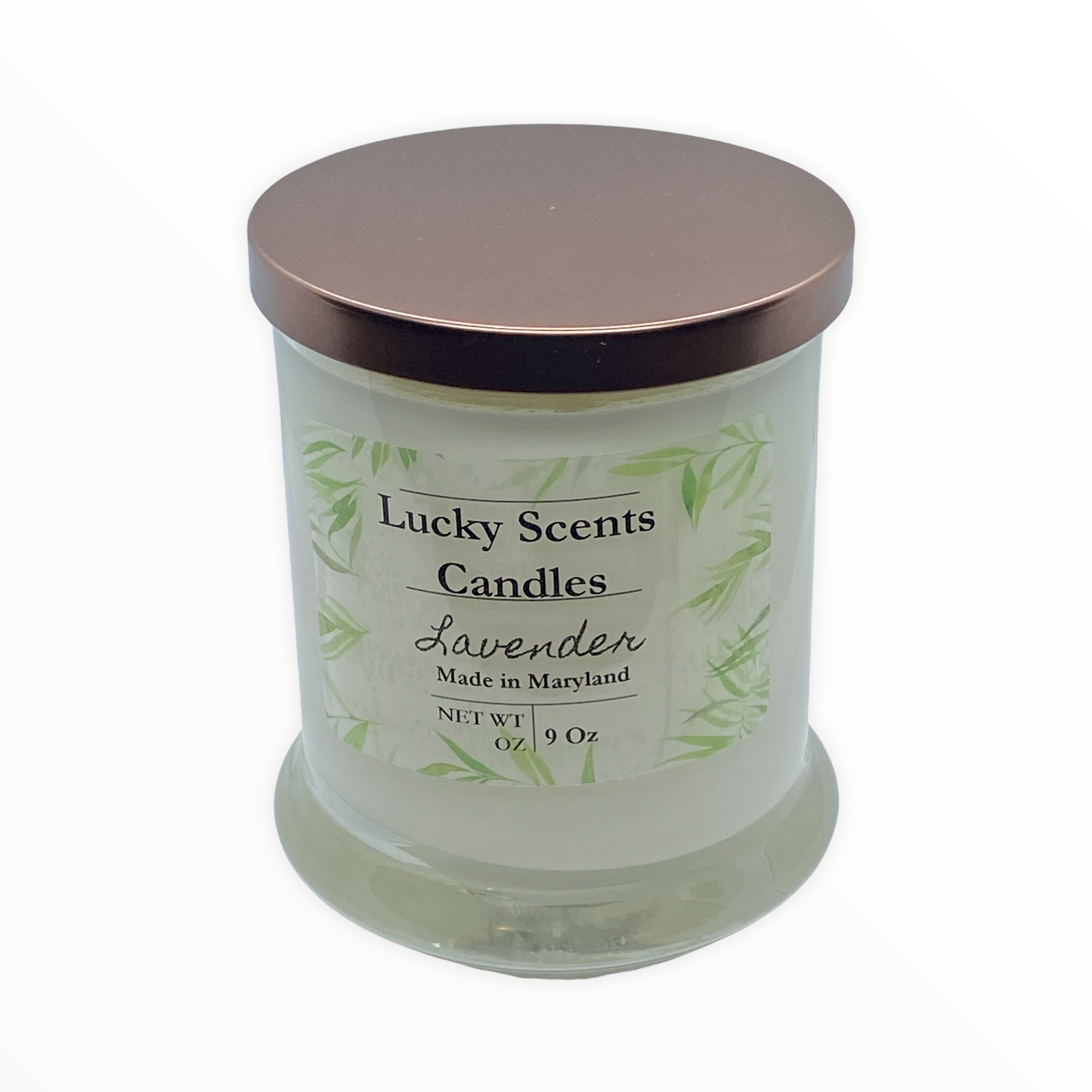 Glass Soy Wax Candle 9 oz - Lucky Scents